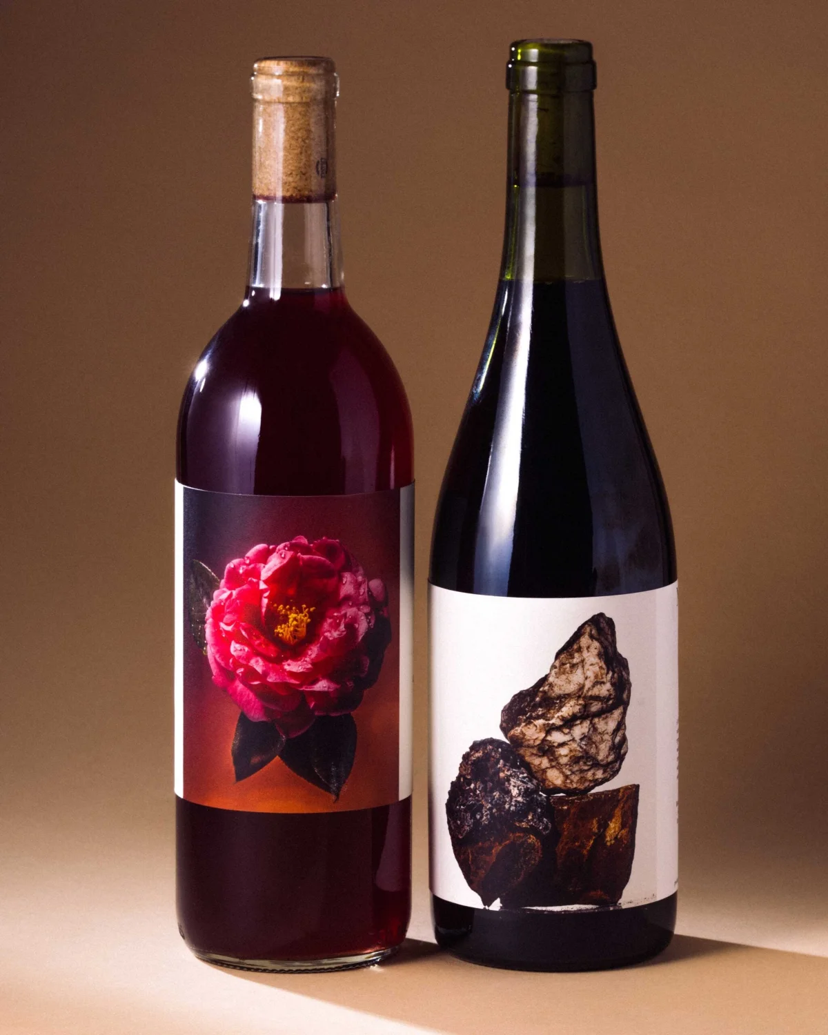 Two bottles of red wine.