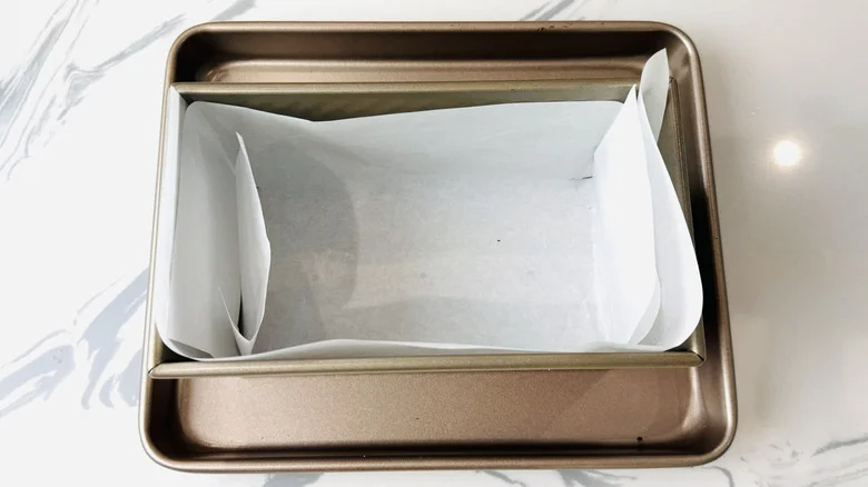 Parchment-lined loaf pan
