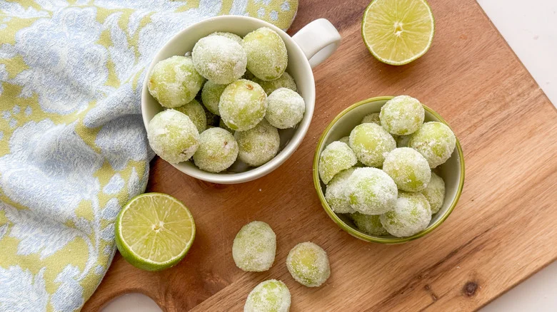 2 bowls of grapes on board