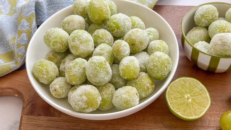 2 bowls of grapes on board