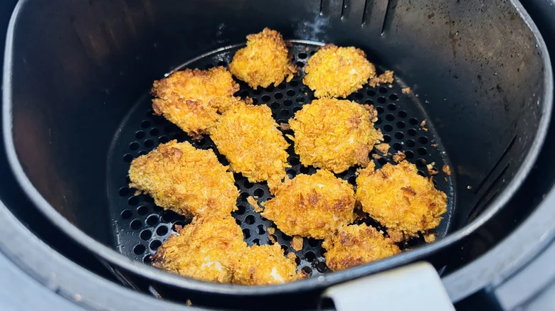 Popcorn chicken cooked in air fryer