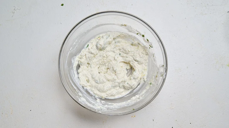 sausage filling ingredients combined in a bowl