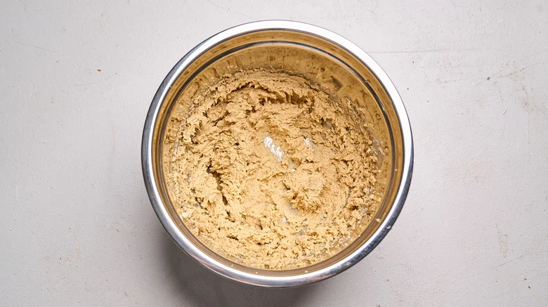 eggs and vanilla beaten into batter