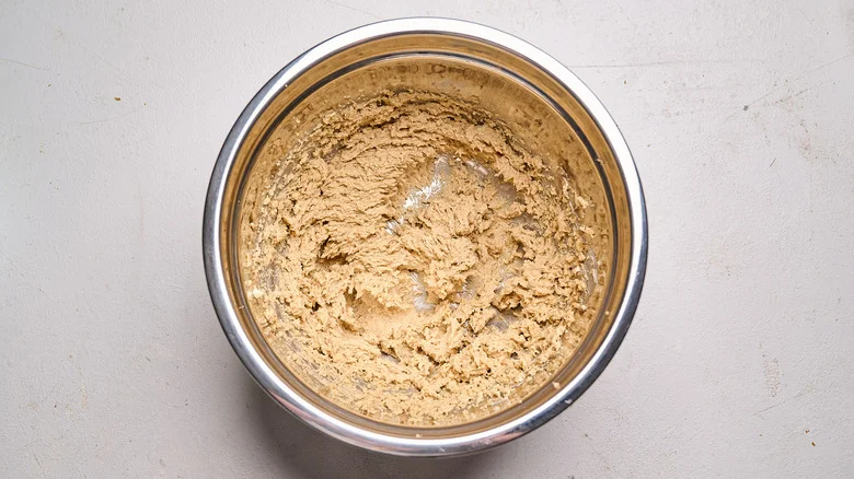 butter and sugar creamed together in a bowl