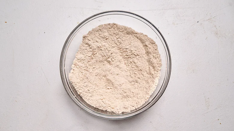 dry ingredients whisked together in a bowl