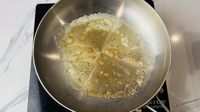 Slightly browned butter in skillet