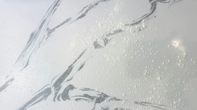 Countertop with light sprinkling of flour
