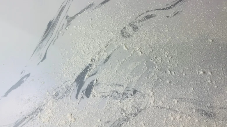 Countertop with sprinkle of flour