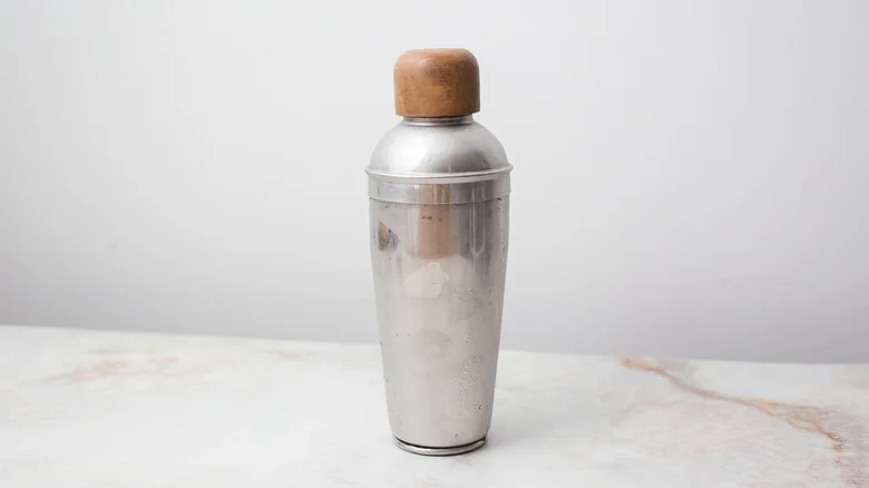 cold cocktail shaker on table