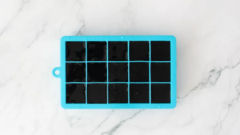 Coffee in ice cube tray