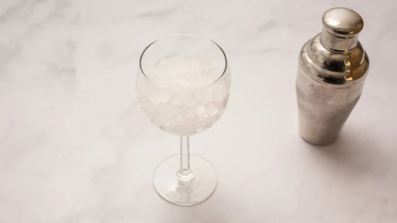 balloon glass on marble table