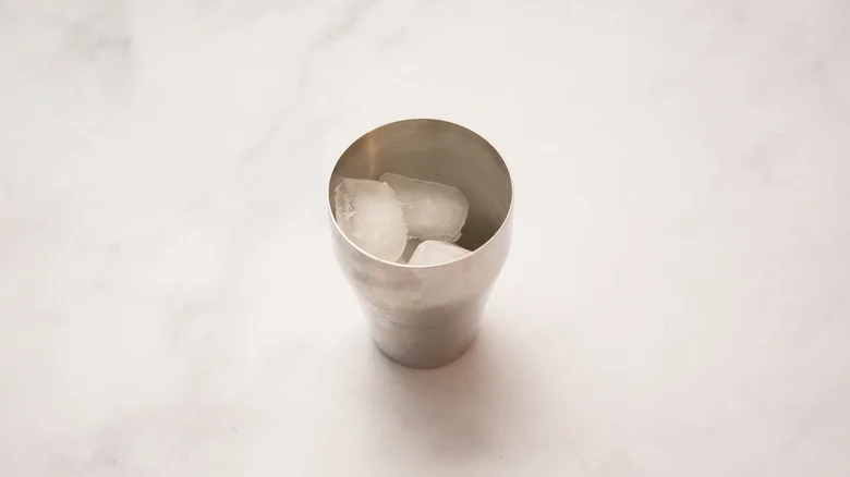 cocktail shaker filled with ice