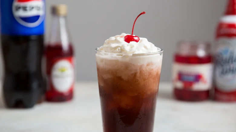 dirty soda on gray background