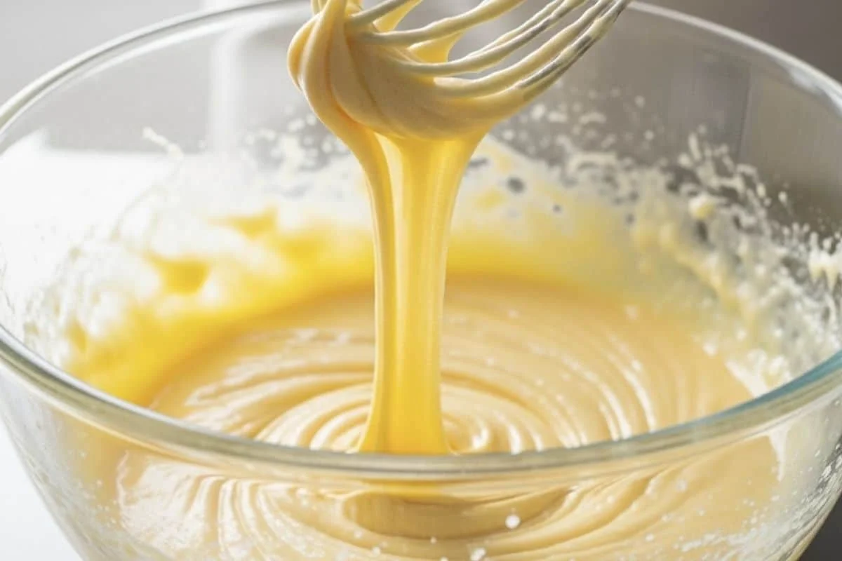 in a large bowl, beat eggs yolks and sugar until pale and thick