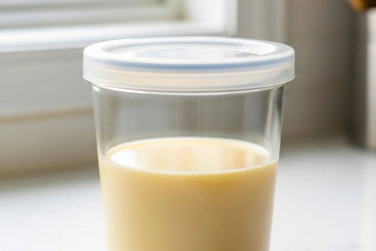 transfer the eggnog to a container, cover and refrigerate